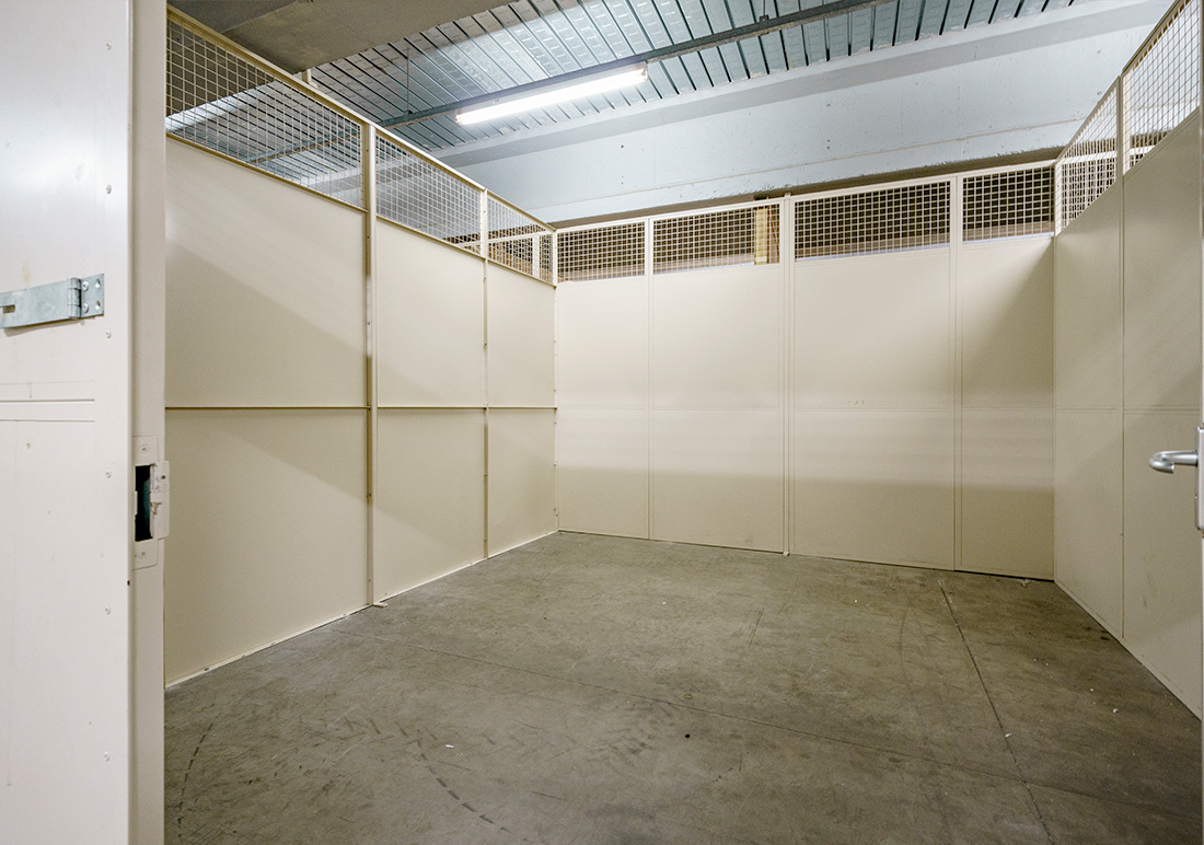 Interior of an individual storage unit